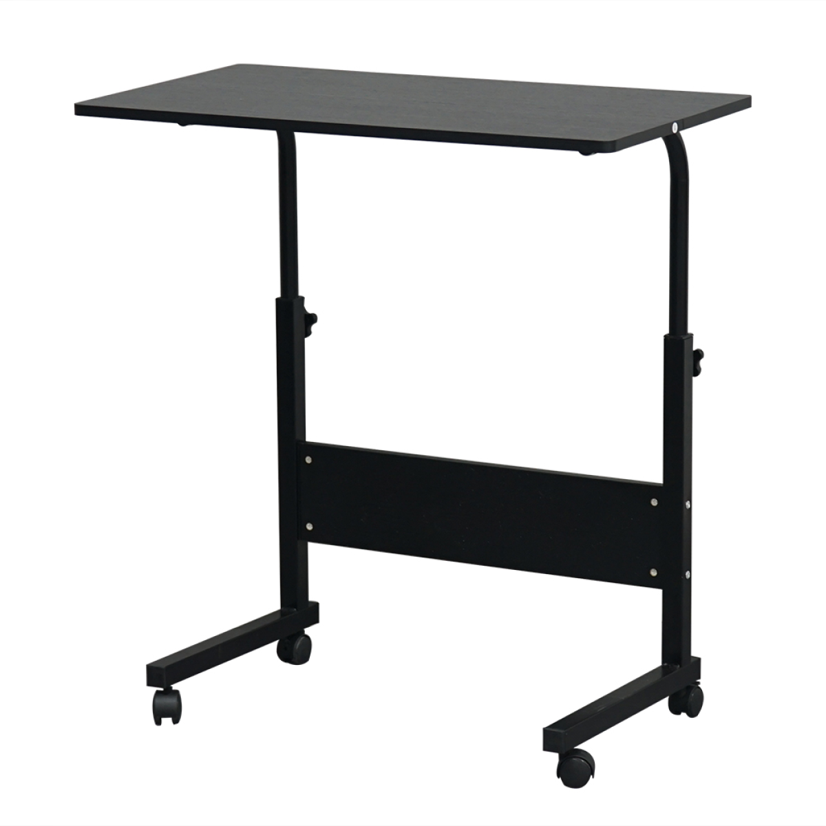 Removable P2 Chipboard & Steel Side Table with Adjustable Height – Home & Office, Black, 80 x 40 cm