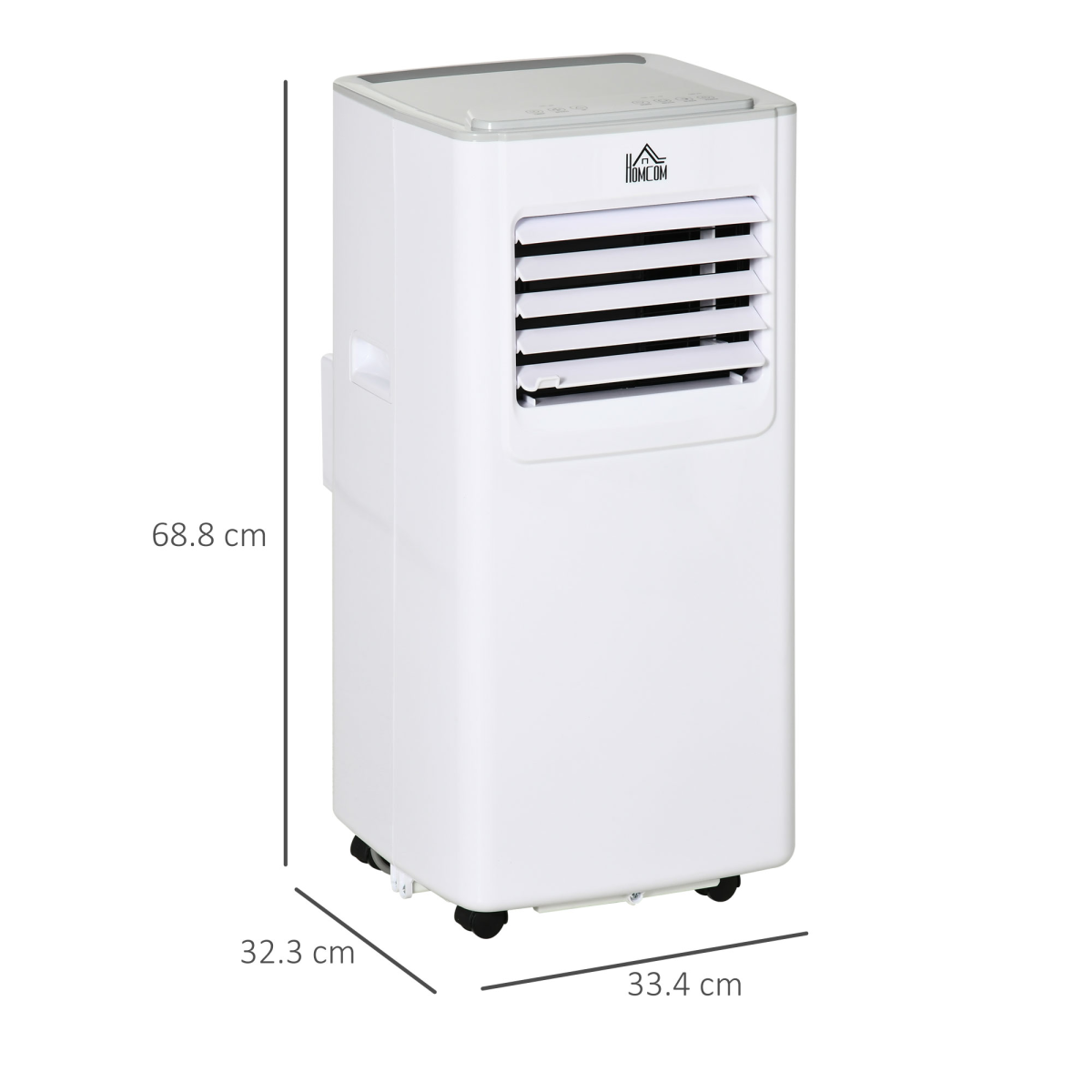 HOMCOM 7000 BTU Compact Portable Air Conditioner with Remote & 24H Timer – Small Room Cooling, White