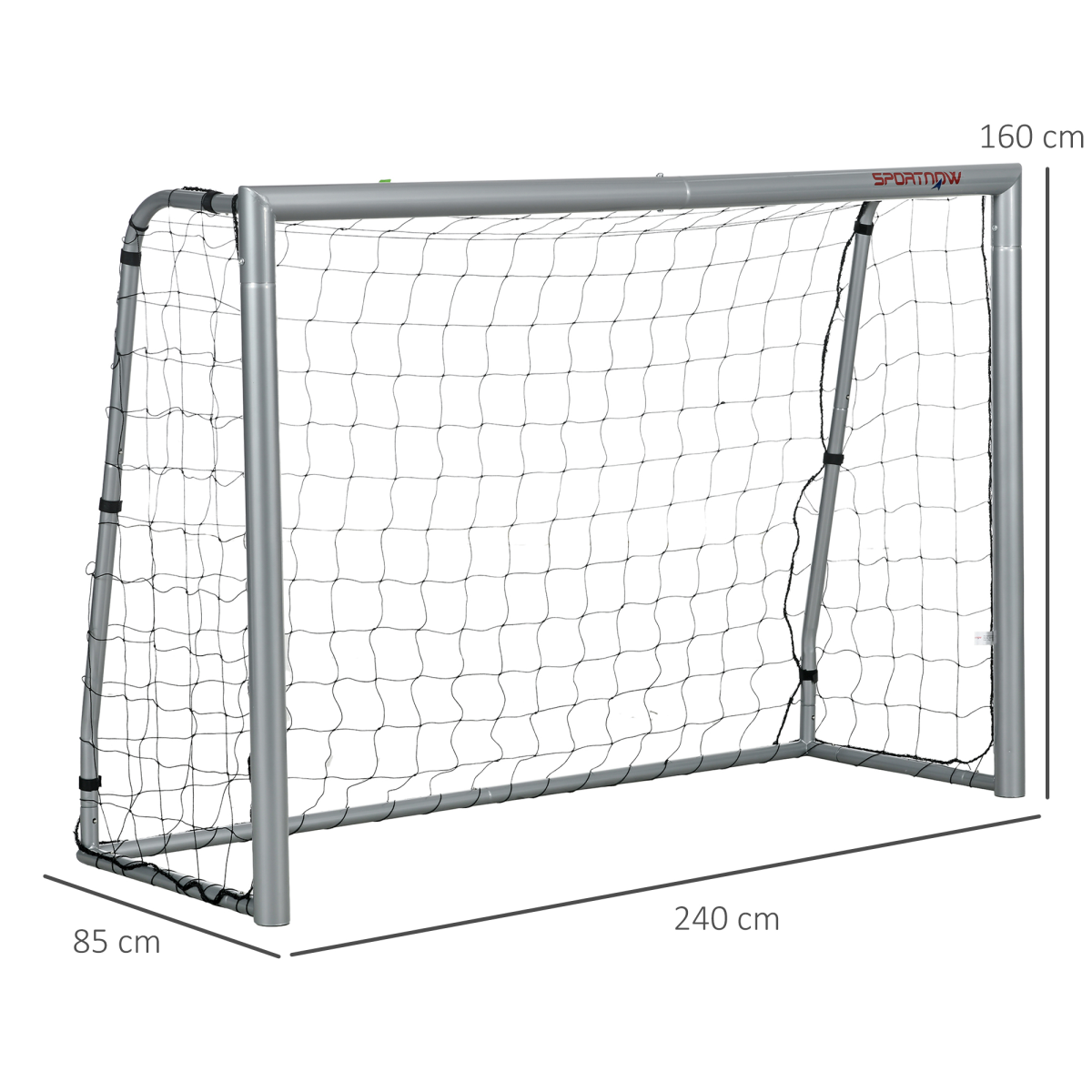 SPORTNOW 8ft x 5ft Football Goal with Weather-Resistant Net – Easy Set-Up Training Goal, Grey