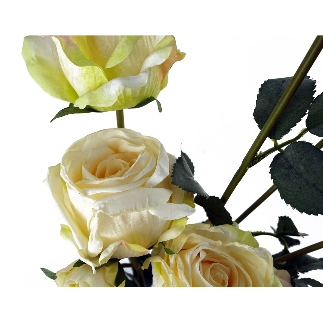 60cm Cream Rose Artificial Flowers Spray – 4 Flowers 3 Buds