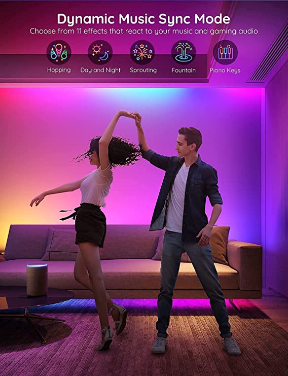 Govee RGBIC Basic WiFi & Bluetooth LED Strip Lights, 5m – App & Voice Control with 64+ Scene Modes