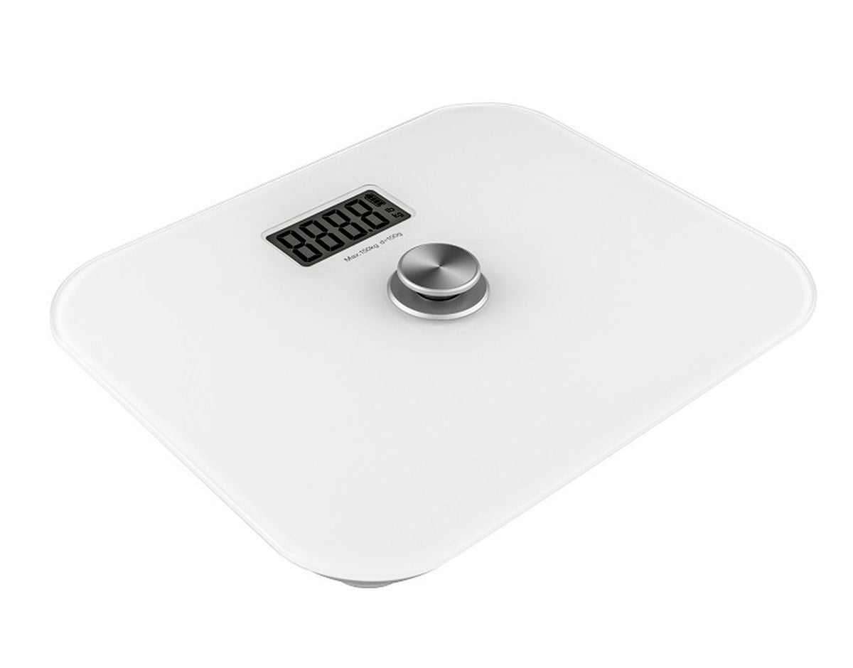 Avilo Battery-Free Digital Bathroom Scales with Clear LCD Display – Foot-Press Power On, High Precision