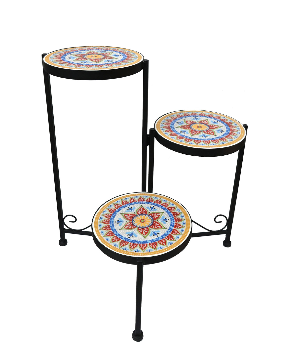 Avilo Trio Mosaic Plant Stand – Seville Inspired Garden Display Stand