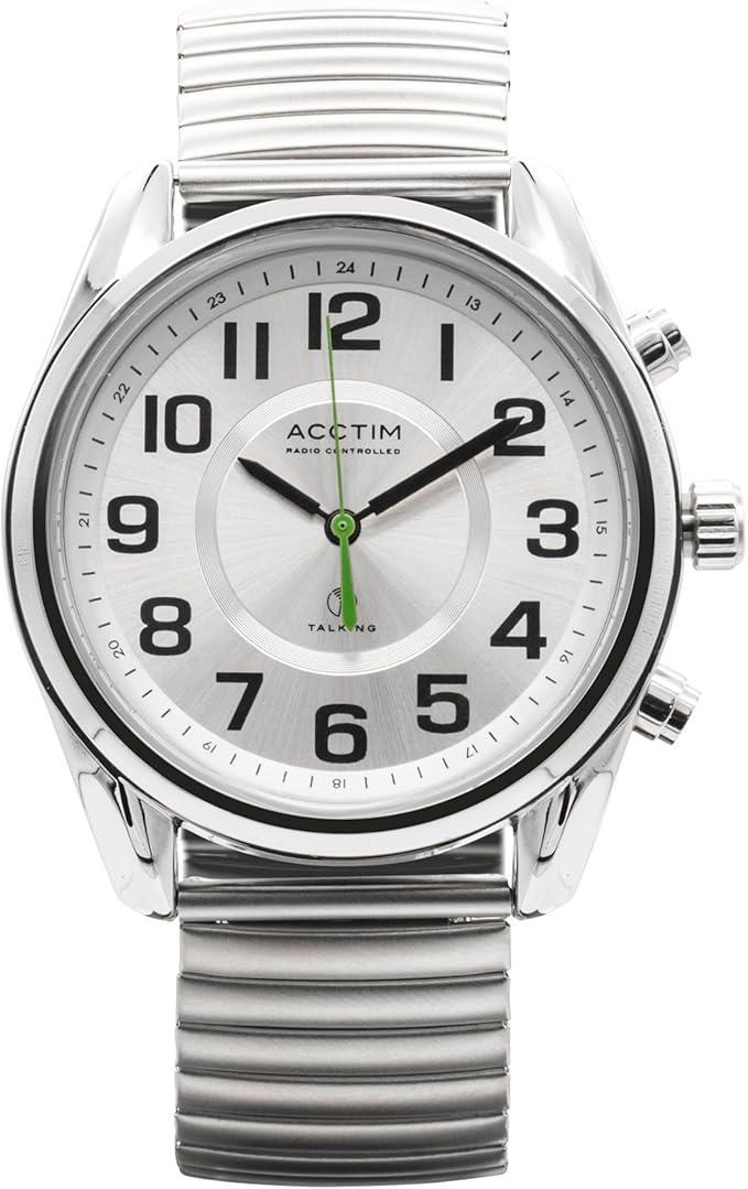 Acctim Men's Minmere 41mm Radio Controlled Talking Watch – Silver Dial