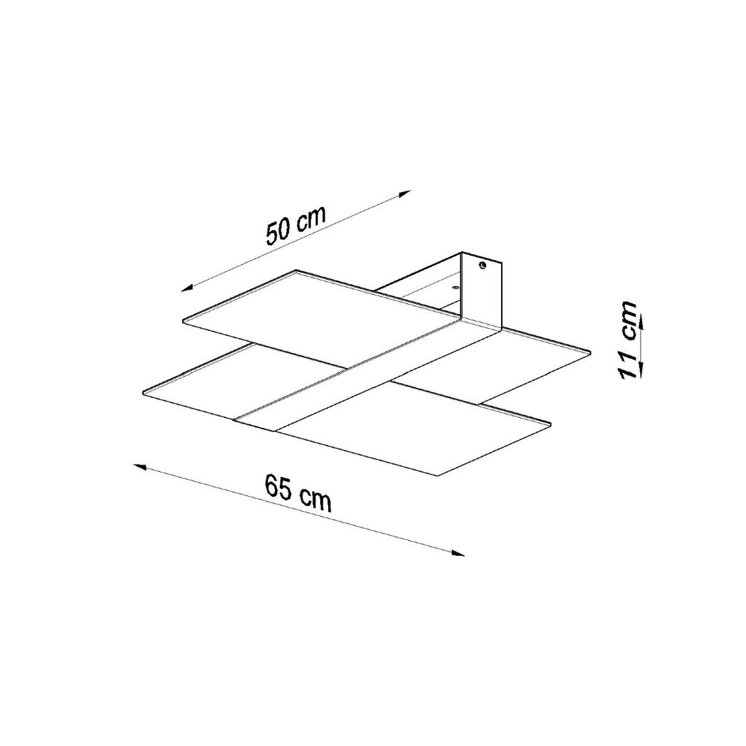 Sollux Lighting Massimo Modern Ceiling Lamp with Steel and Glass, 2 x E27 – White Ceiling Light