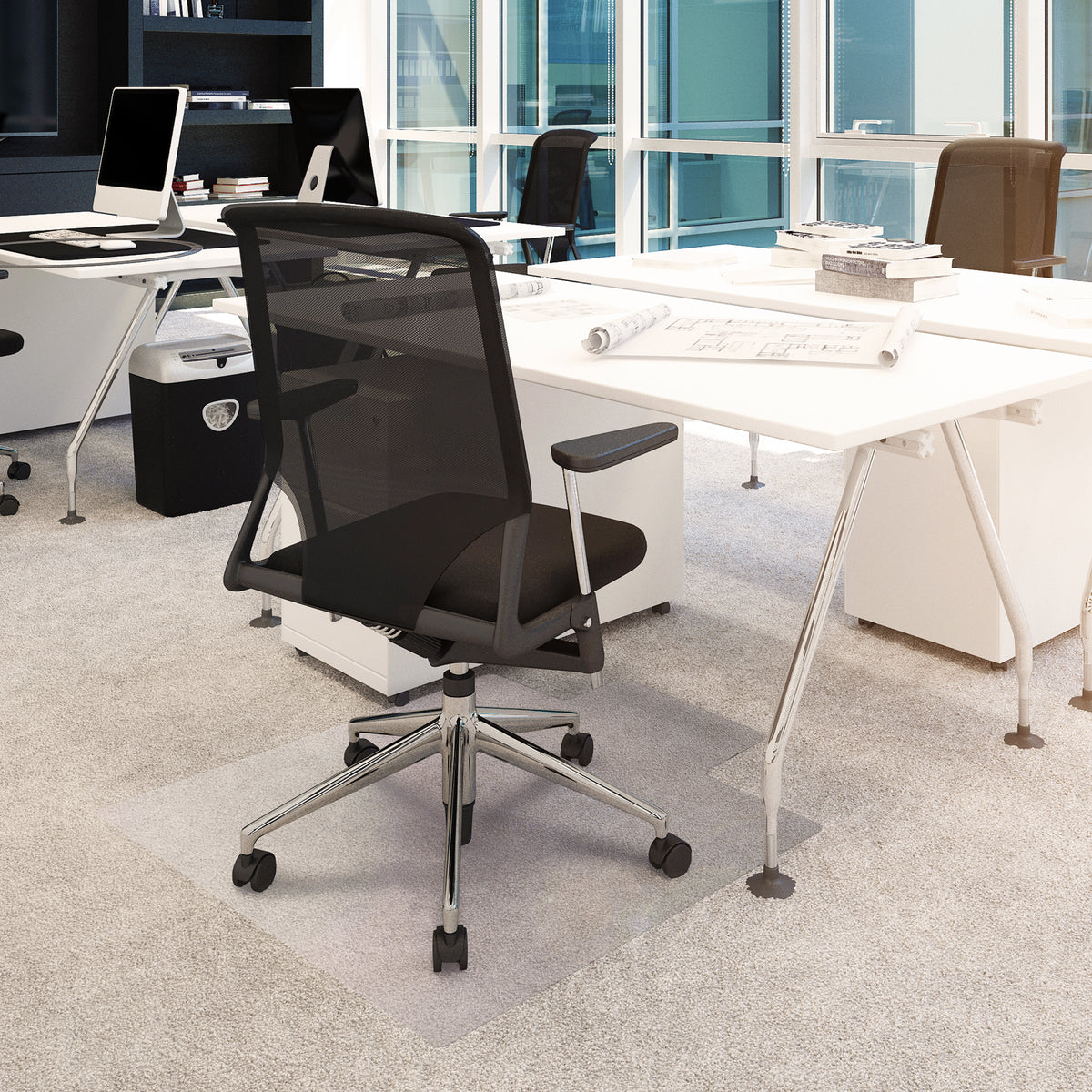 Floortex Advantagemat Vinyl Lipped Chair Mat for Carpets up to 6mm – 90 x 120cm