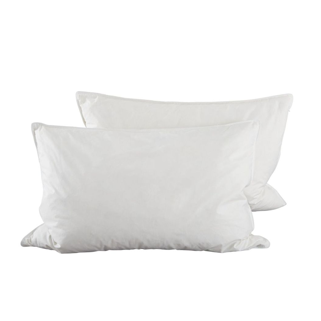 Harwoods Duck Feather Pillow Pair with Cotton Case – Soft Bedding Set of 2