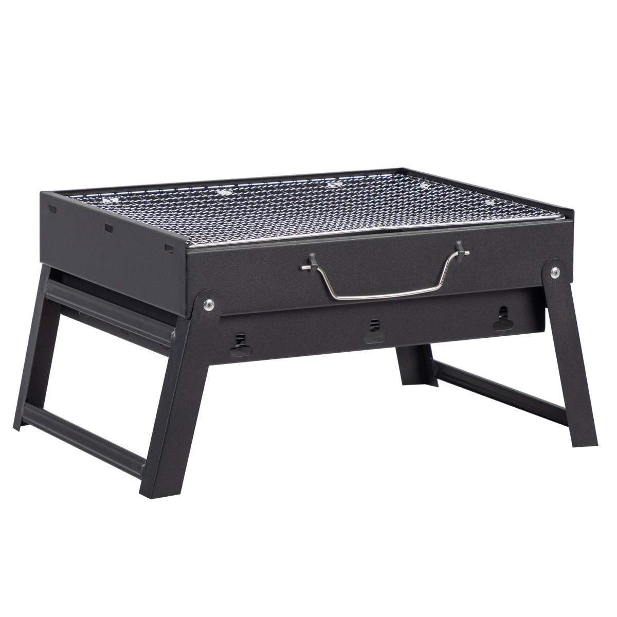 Portable Charcoal BBQ Grill with Folding Feet – Compact, Lightweight Grill for Camping and Picnics