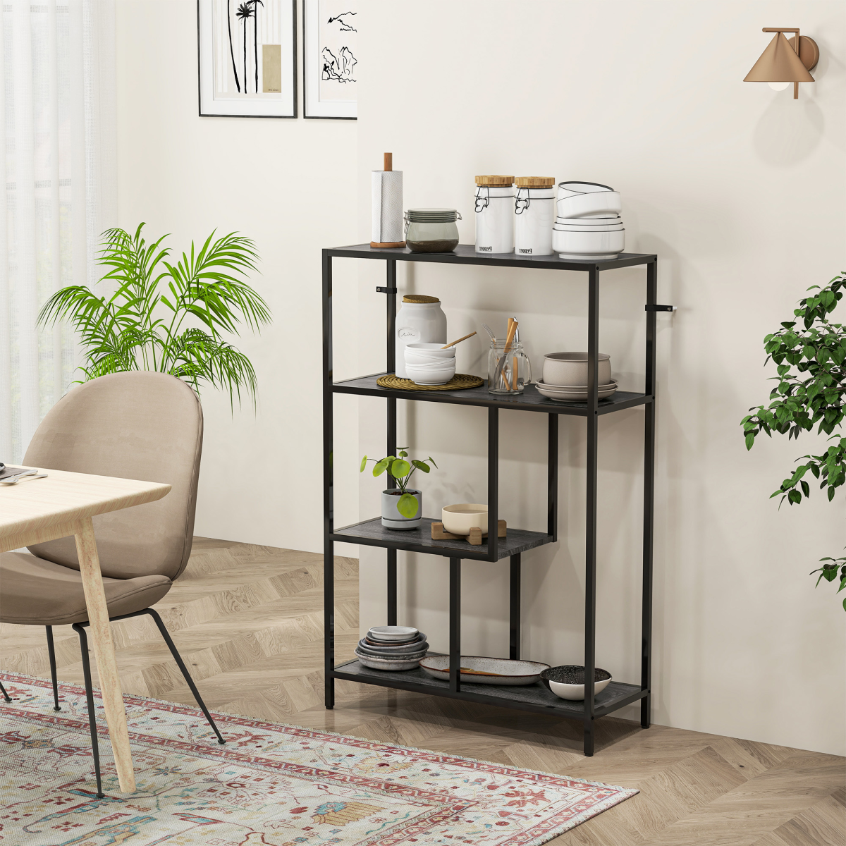 4-Tier Open Bookcase & Display Shelf – Versatile Bookcase, Plant Stand or Room Divider