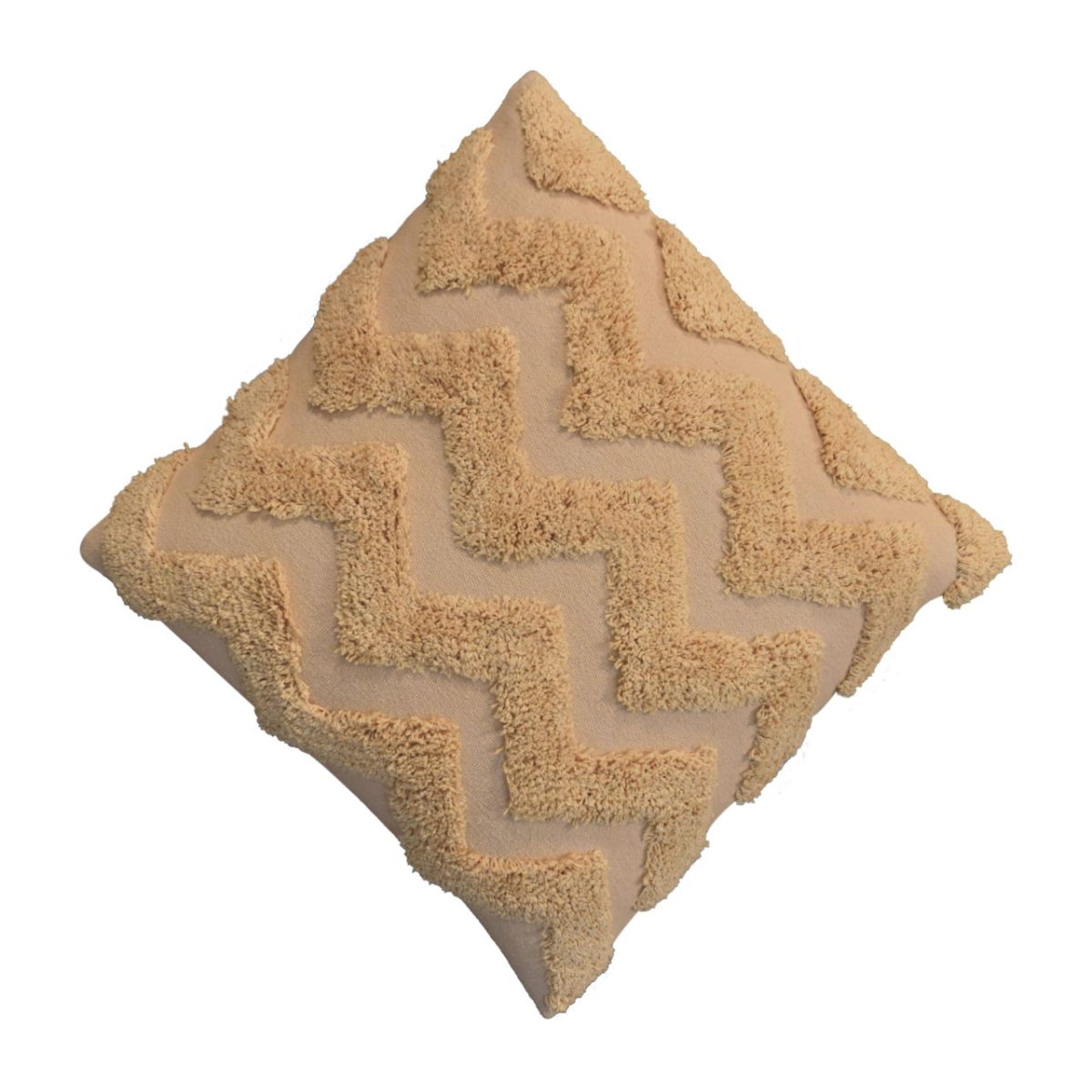 Artisan Furniture Zig-Zag Embossed Cushion Set of 2 with Zip Fastening and Hollowfibre Filling, Mustard