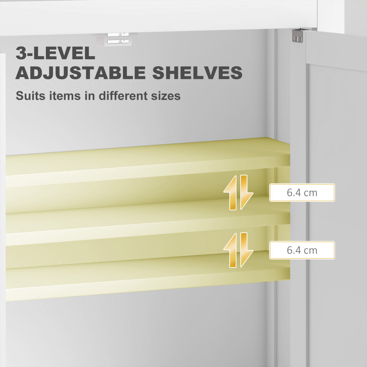 HOMCOM Wall Mounted Bathroom Cabinet with 2 Adjustable Shelves & Magnetic Doors – Space-Saving Storage, White