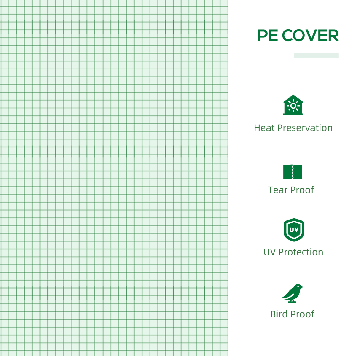 Outsunny Mini Greenhouse with Durable PE Cover and Zipped Roll-Up Windows – Garden Plant Growing Shelter, 119 x 60 x 60cm