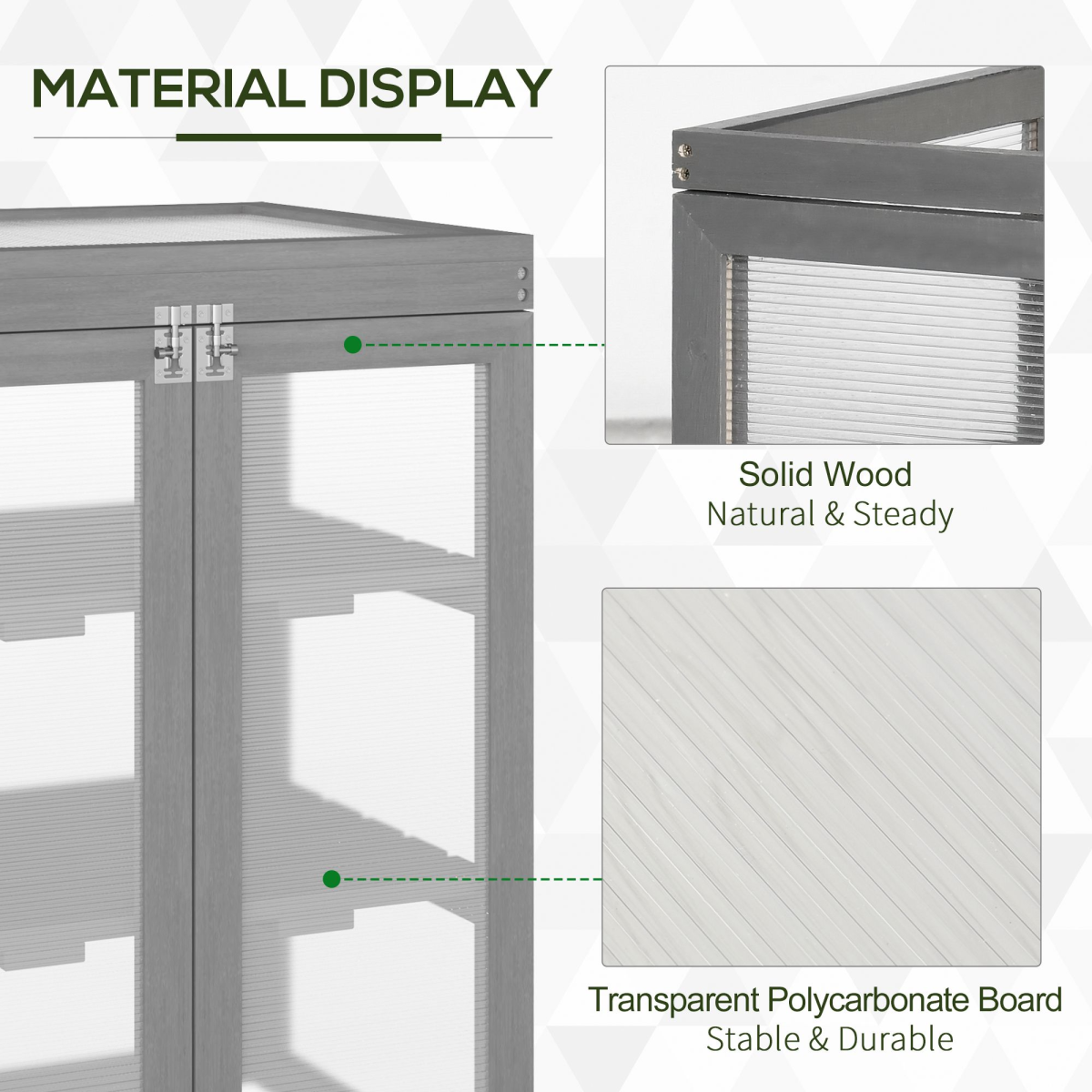 Outsunny 3-Tier Wooden Mini Greenhouse Cold Frame with Polycarbonate Panels & Flip-Top Lid – Plant Shelf