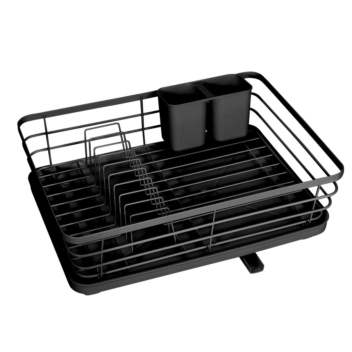 Vinsani Stainless Steel Dish Rack with Rotating Drainage Tube & Utensil Holder – Space-Saving Drainer
