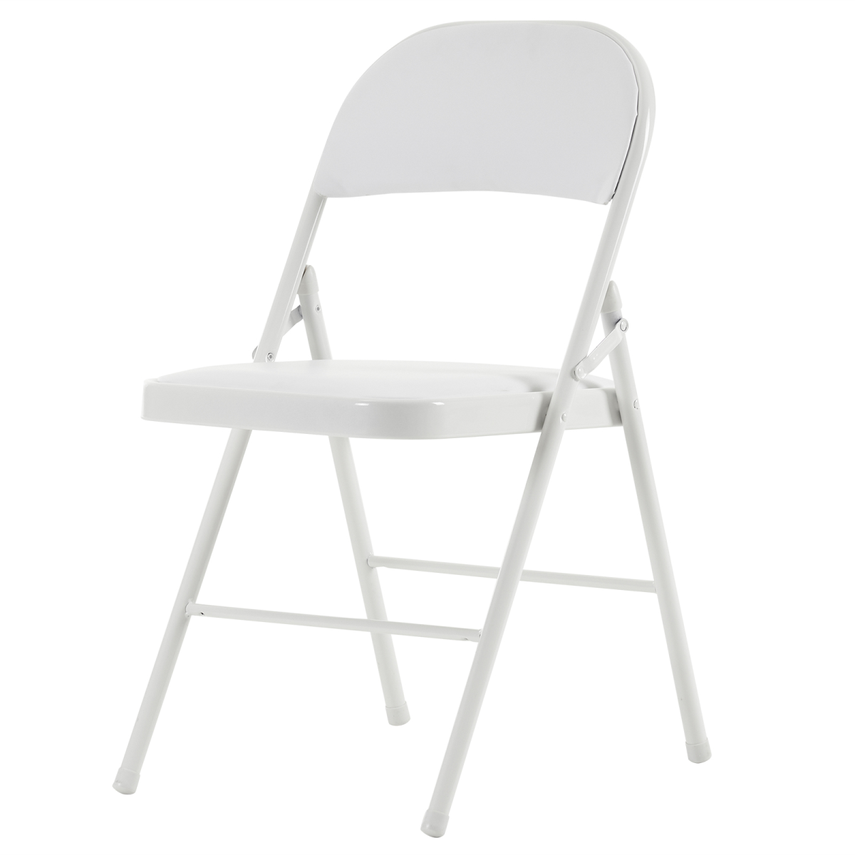 4pcs Foldable Steel & PVC Chairs with Padded Seat – Convention, Exhibition & Event Seating, White