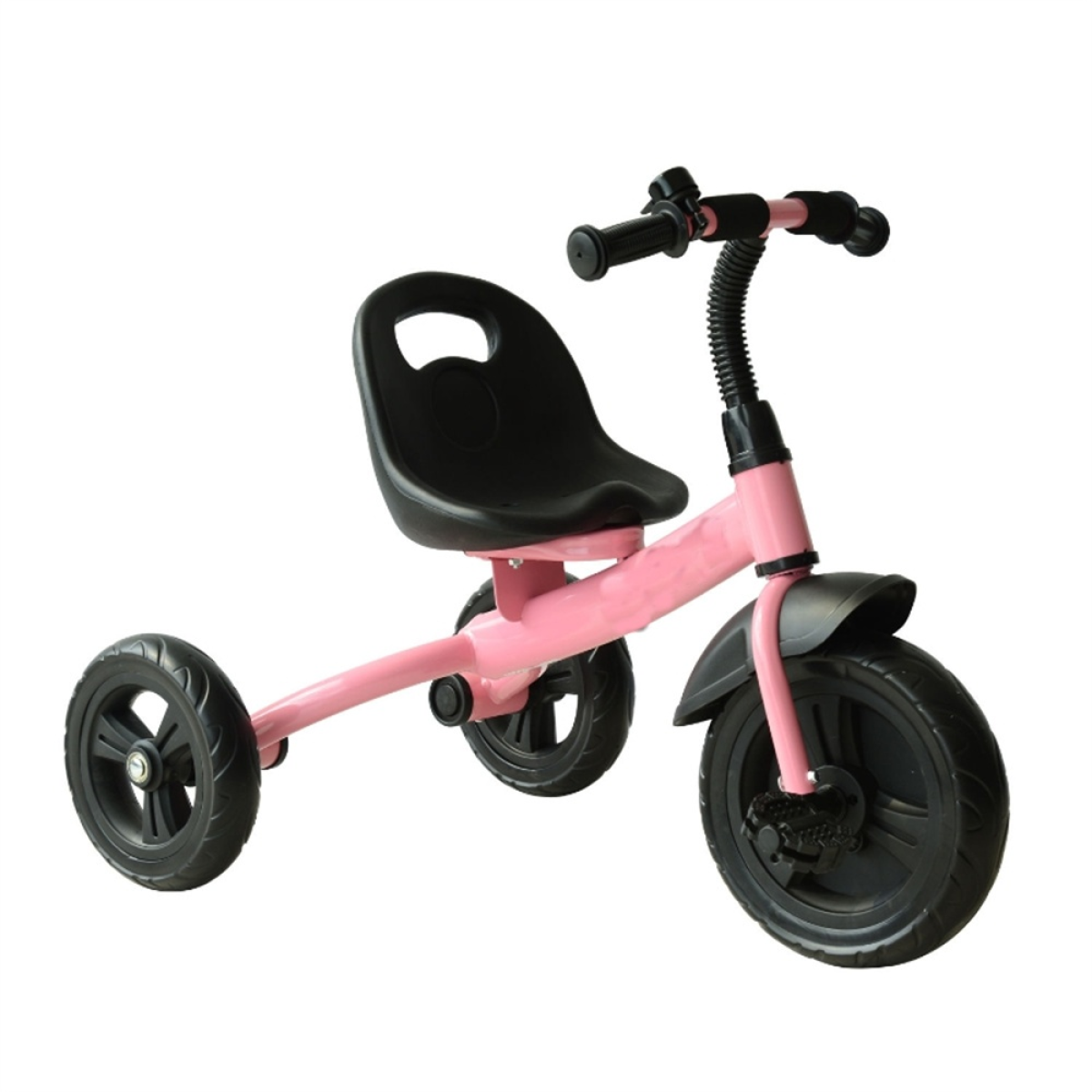 Kids Tricycle with Adjustable 2-Position Seat, Removable Front Wheel & Bell – Toddler Trike for Ages 2–5, Pink