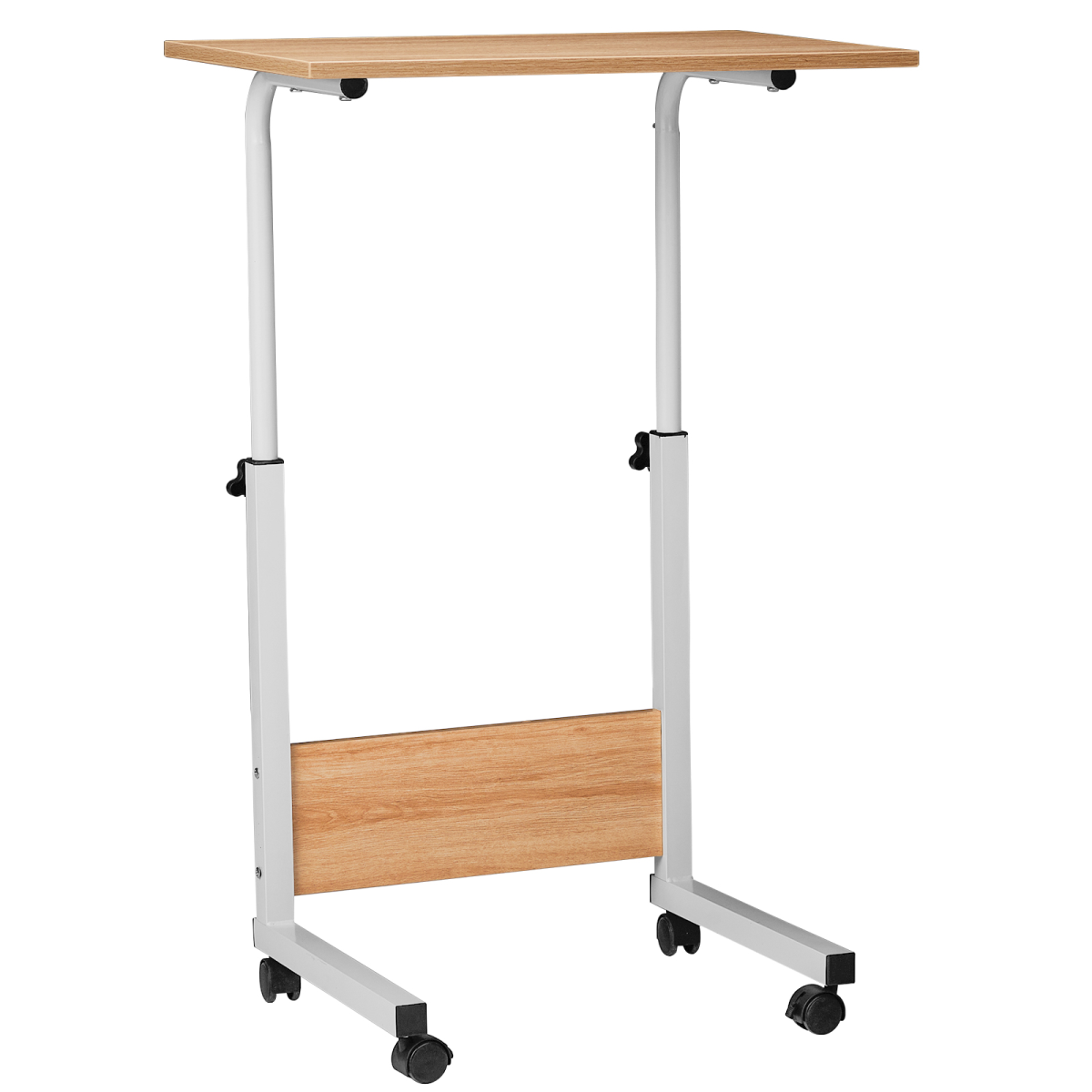 Adjustable Oak-Finish Computer Desk, 60cm P2 Particle Board – Compact Study Desk or Sofa Side Table