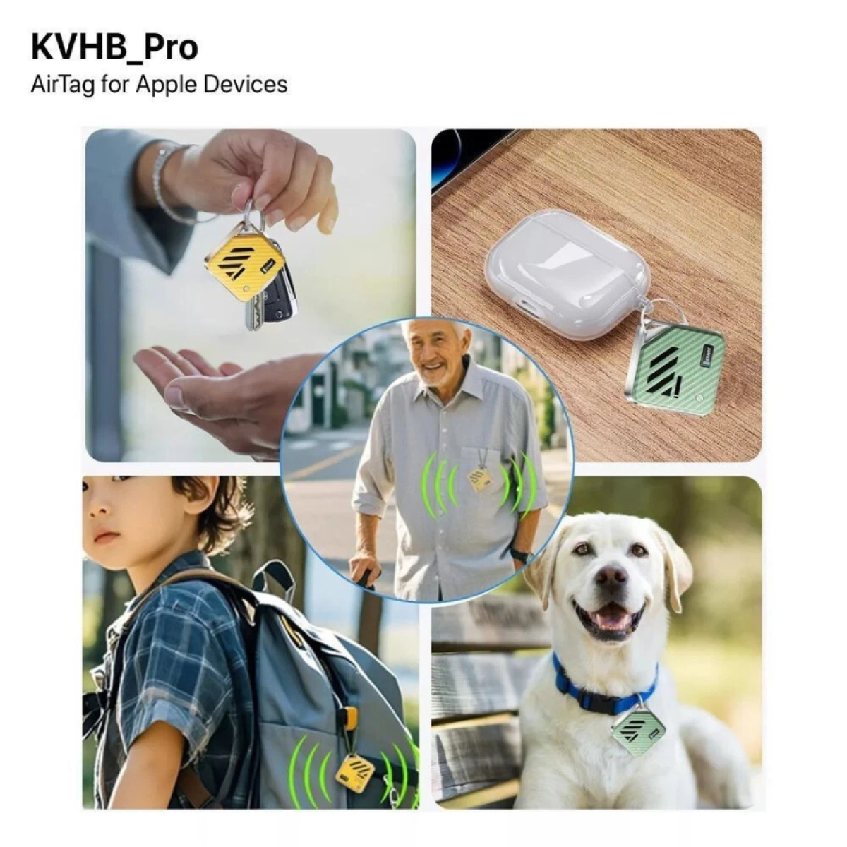 Ven-Dens Mini GPS Smart Tracker Pack of 10 – Works with Apple Find My for Keys, Bikes, Cars & Bags, Green