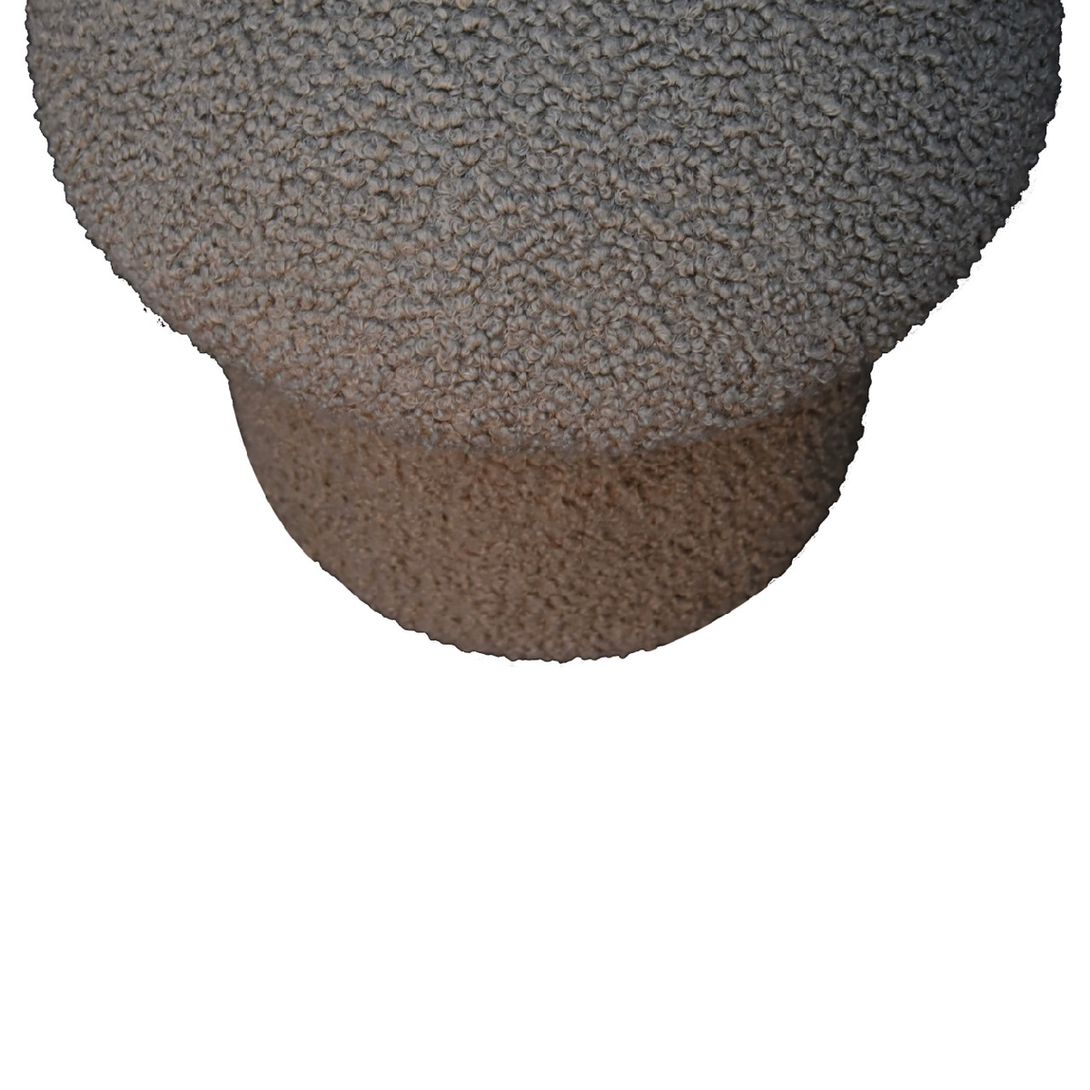 Artisan Furniture Mushroom Footstool in Solid Wood with Mud Boucle Upholstery – Contemporary Seat, Brown