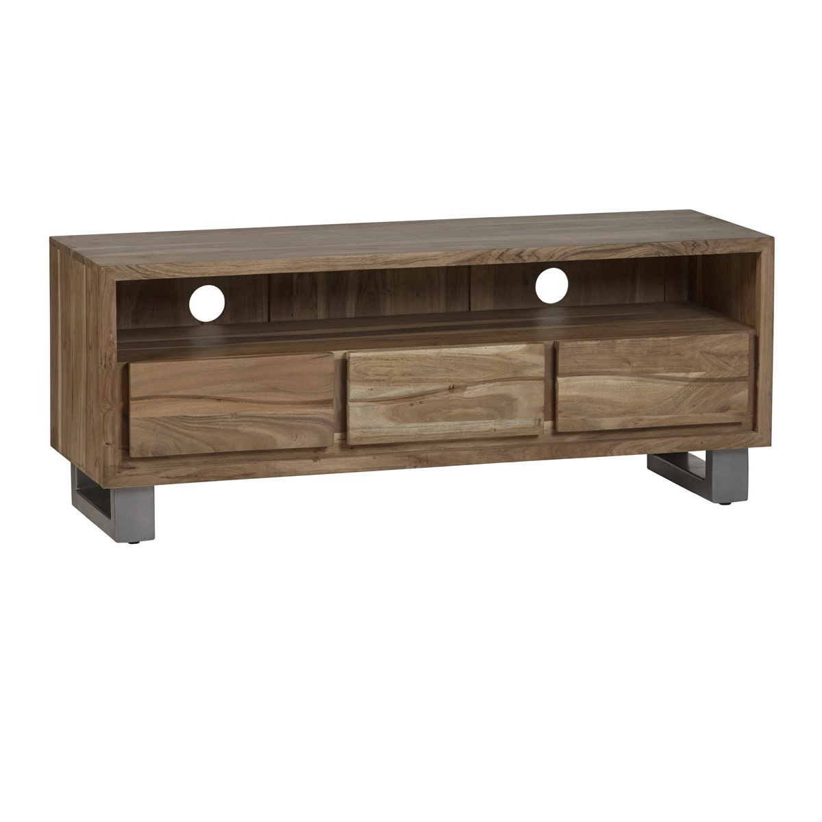 Baltic Live Edge Media Unit – Solid Wood TV Stand with Storage for Consoles and Media Devices