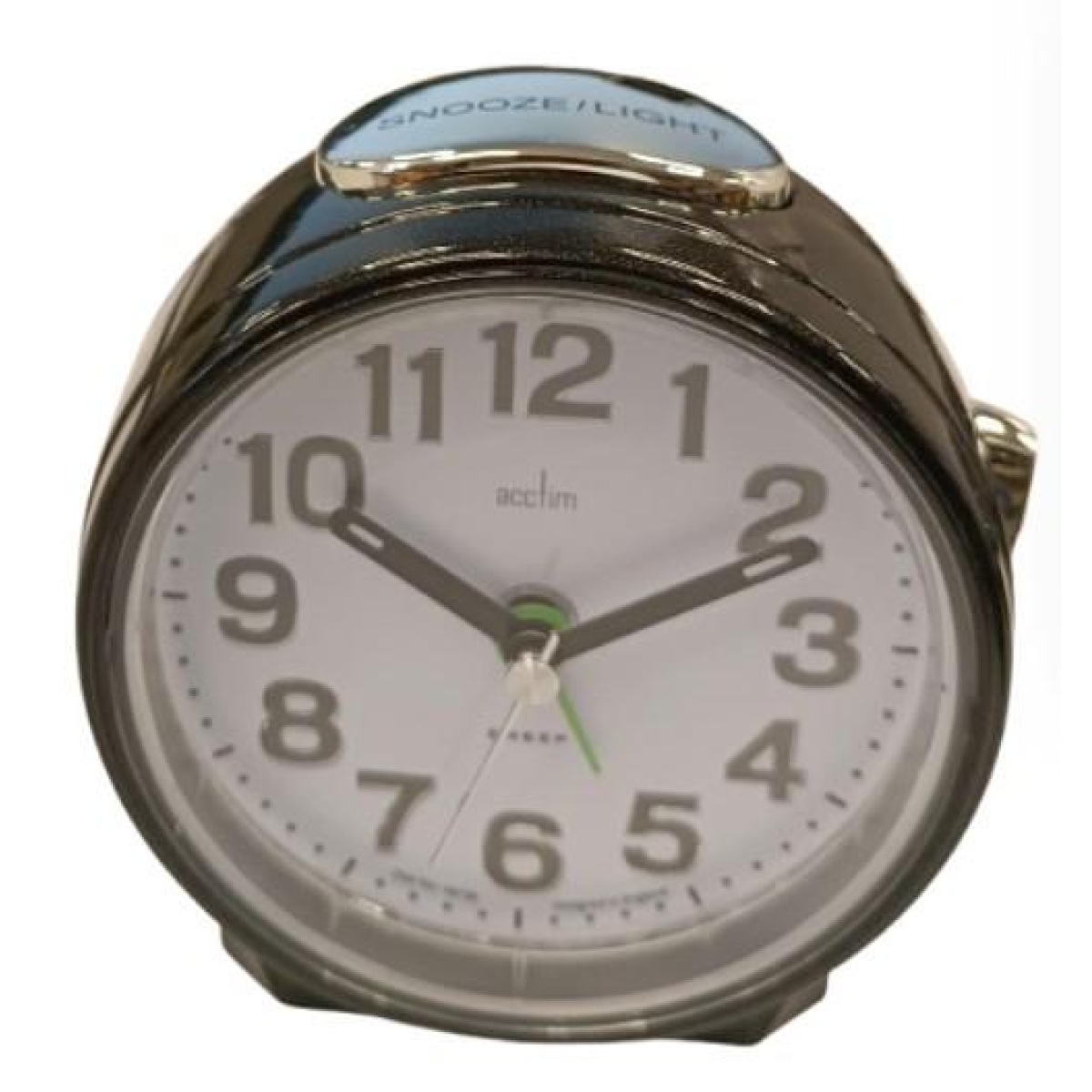 Acctim Eden Non-Ticking Sweep Alarm Clock with Crescendo Alarm, Superbright Backlight – Analogue, Black