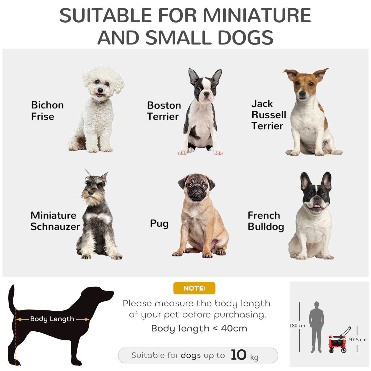 PawHut Foldable Pet Stroller with Detachable Carrier & Soft Padding – Small Dog Pushchair, Red