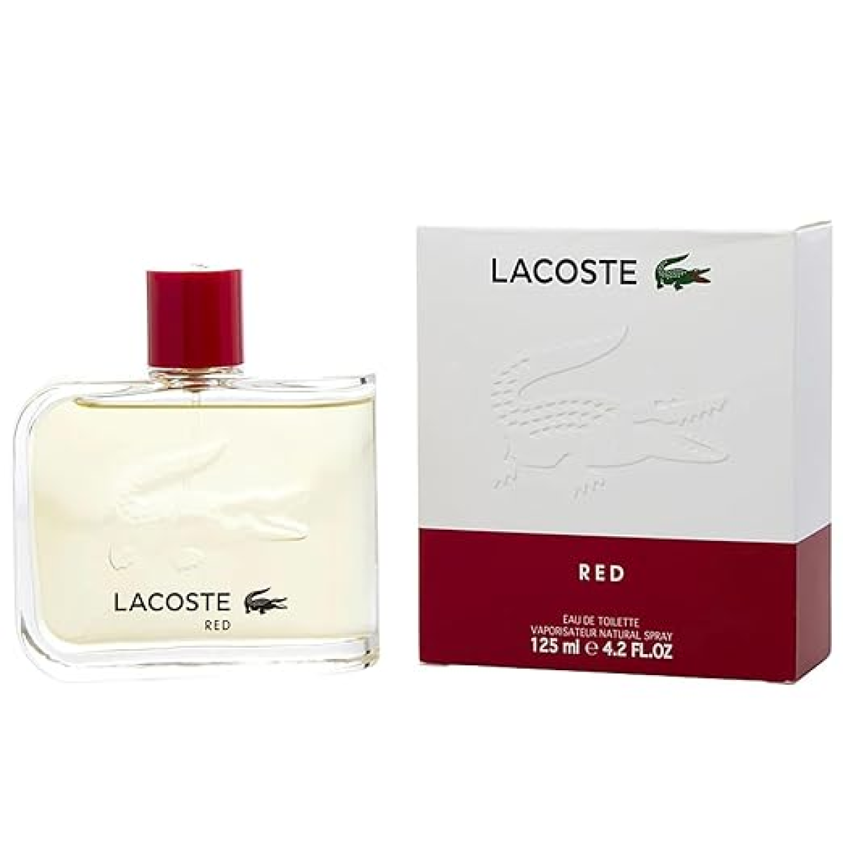 Lacoste Red Eau de Toilette Spray 125ml for Men – Fresh Fruity & Woody Daytime Fragrance