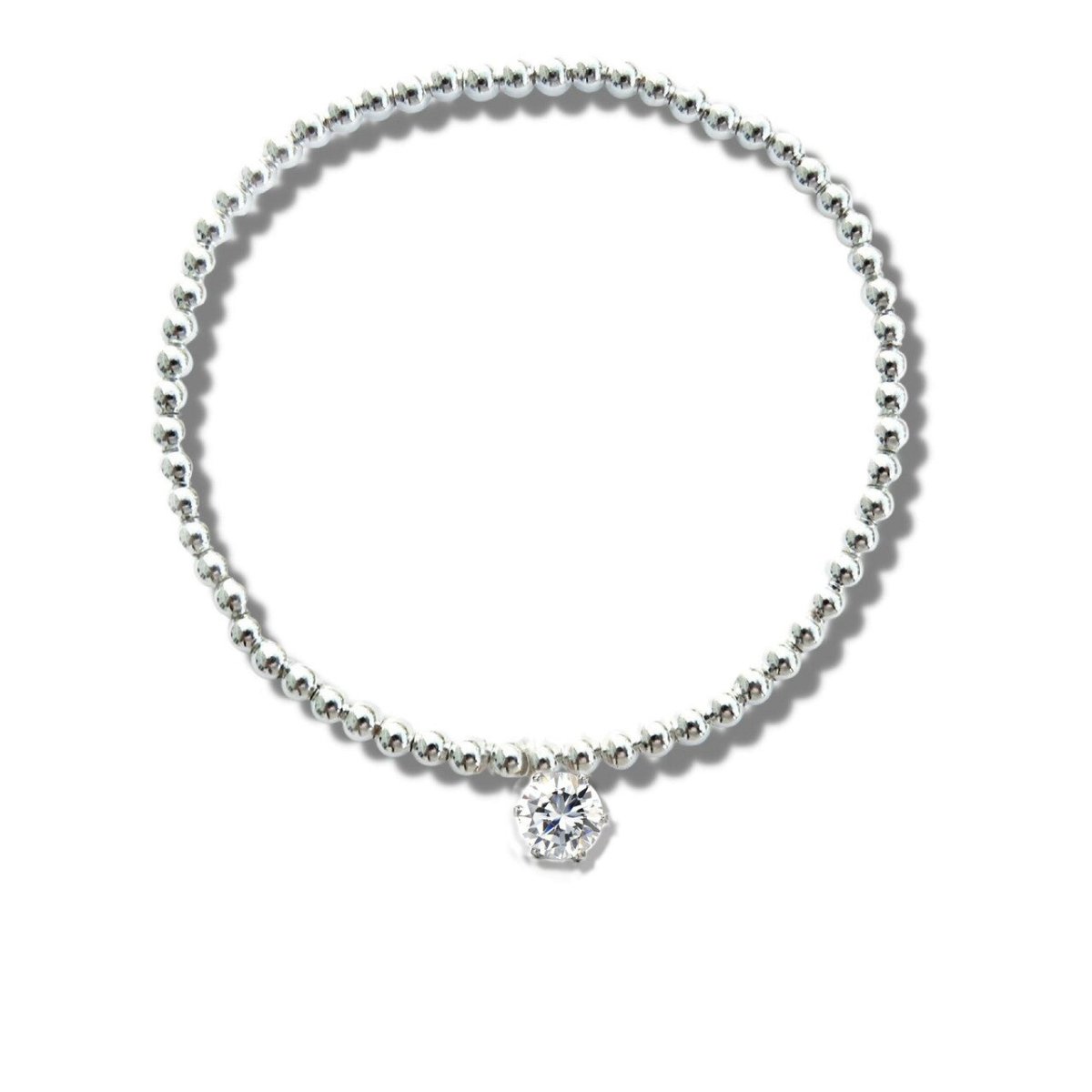 18th Birthday Cubic Zirconia Silver Stretch Bracelet Mini Gift Hamper with Chocolate Hearts & Dried Flower Bouquet