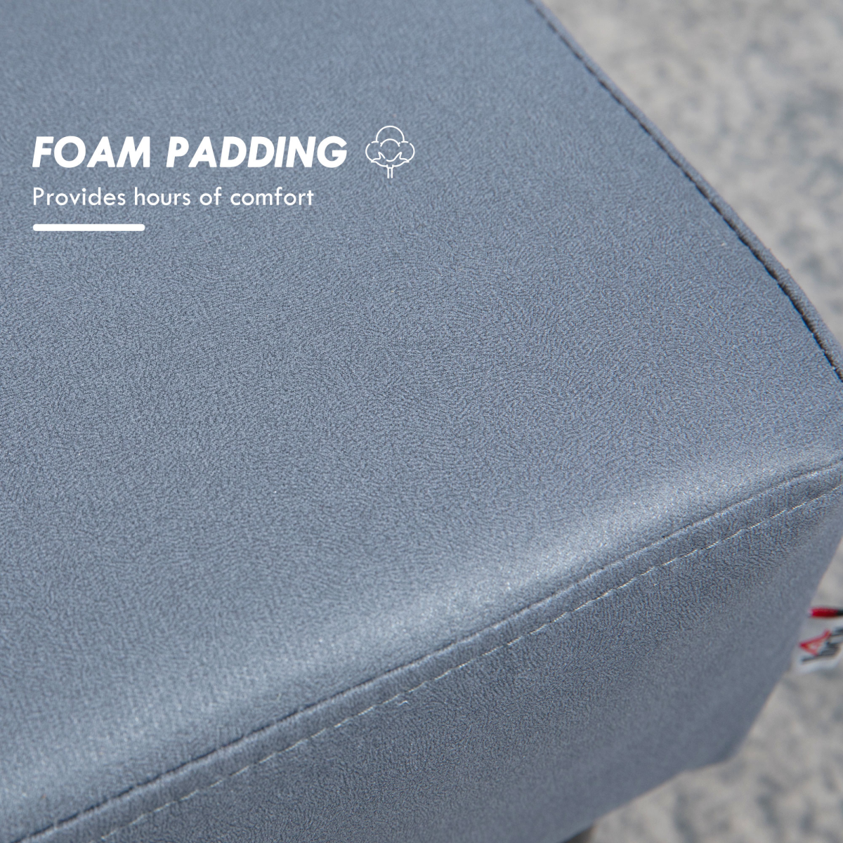 Small Ottoman Footrest Seat Footstool with Foam Padding – Home Office Footstool, Grey