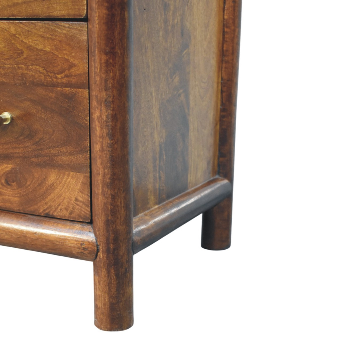 Artisan Furniture Solid Wood Regency 3 Drawer Chest with Brass Handles – Bedroom and Hallway Storage, Dark Brown