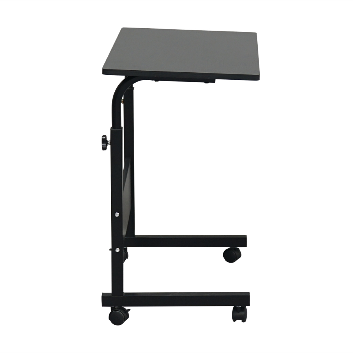 Removable P2 Chipboard & Steel Side Table with Adjustable Height – Home & Office, Black, 80 x 40 cm
