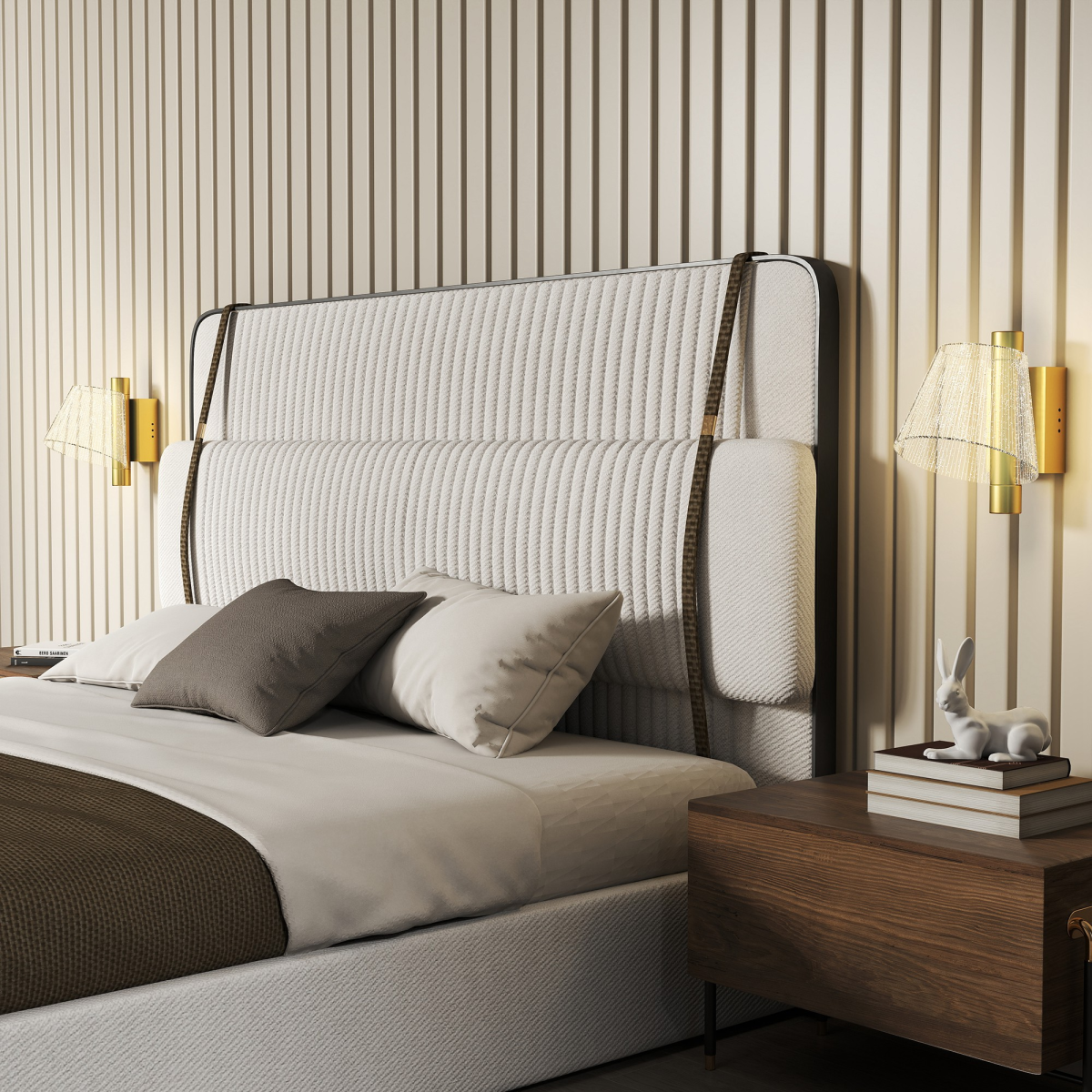 Modern Gold LED Outdoor Wall Lights, Set of 2 – Waterproof IP65 Sconces with 3 Colour Temperatures