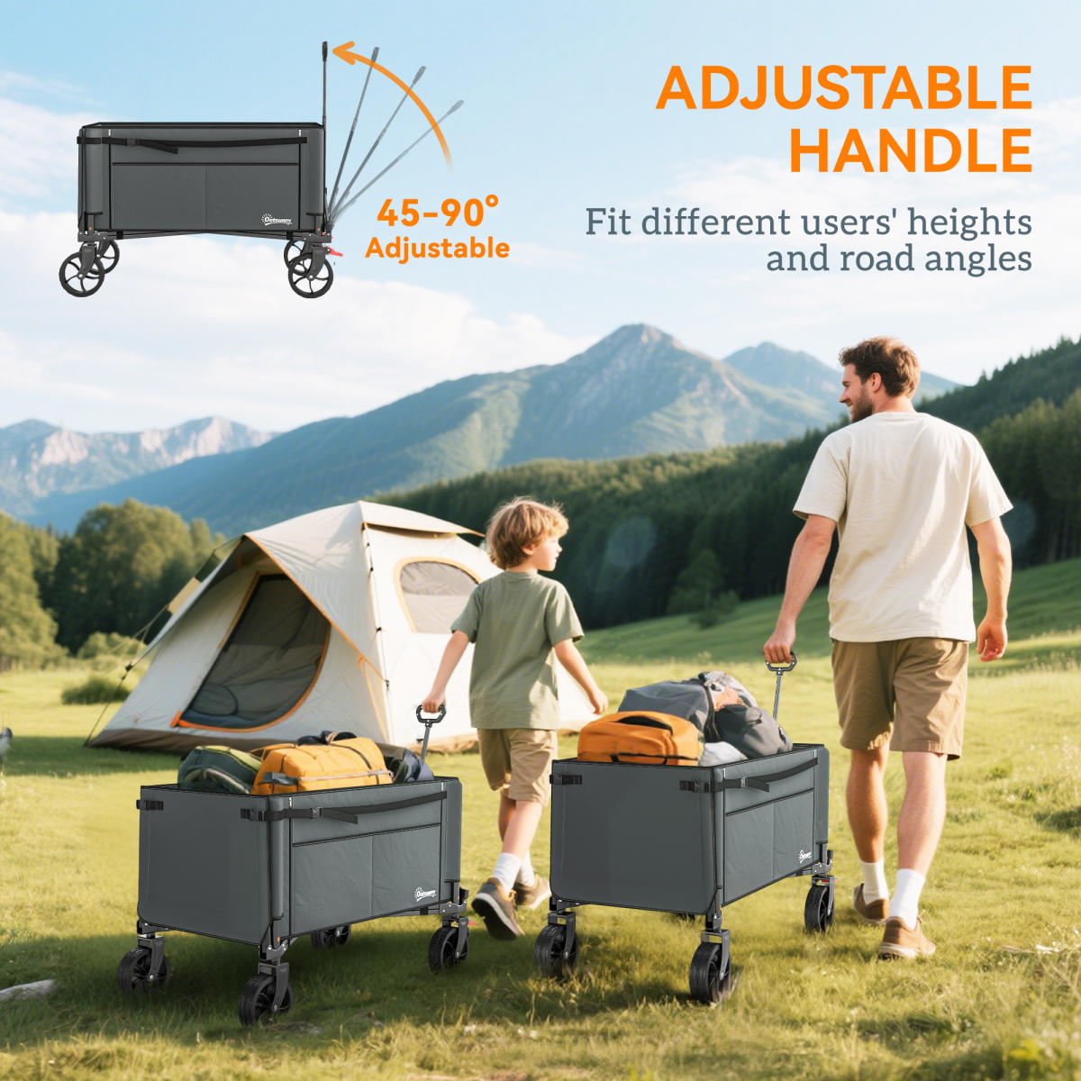 Folding Hand Truck with Flat Back & Side Pockets – Heavy Load Trolley for Home, Garage and Workplace