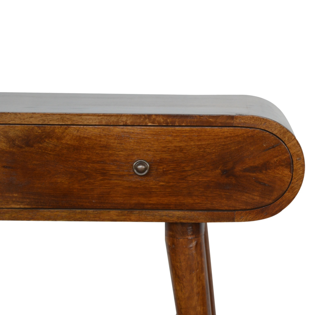 Artisan Furniture Chestnut London Console Table with 2 Drawers – Nordic Style Legs, Solid Mango Wood, Dark Brown