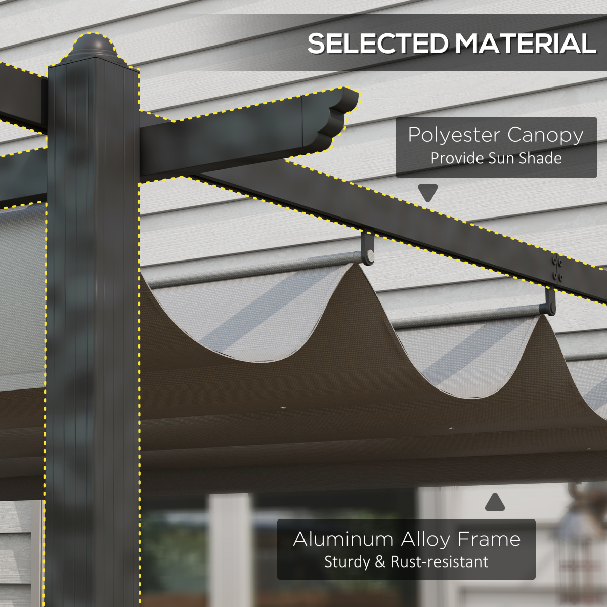 Outsunny 4x3m Aluminium Pergola Gazebo with Retractable Roof – Rust-Resistant Garden Shelter, Grey