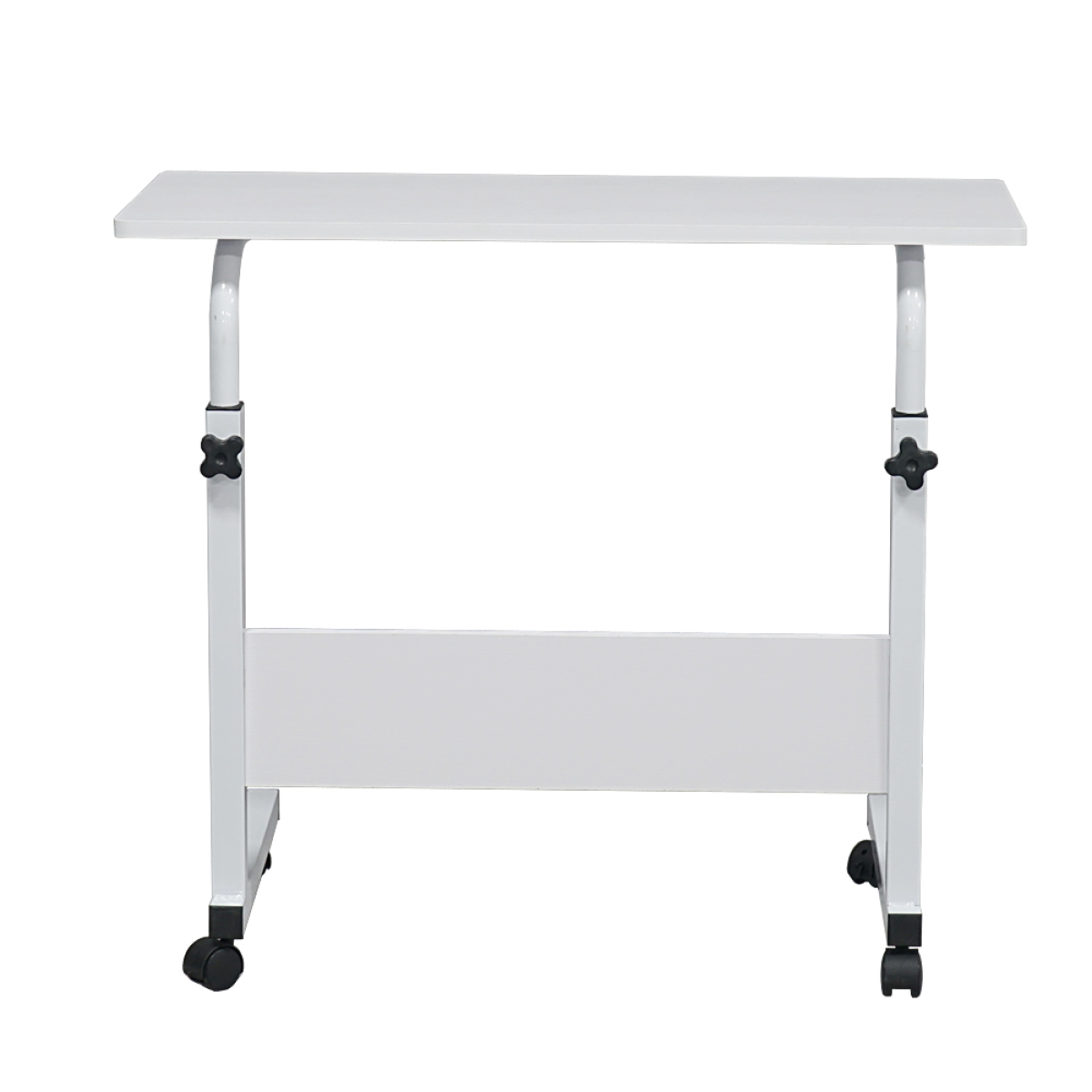 Removable E1 Chipboard & Steel Side Table with Adjustable Height – Home & Office, White, 80 x 40 cm