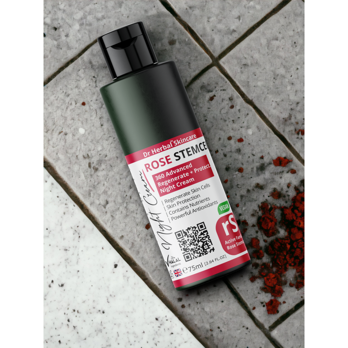 DR HERBAL Night Cream 75ml with Rose Stem Cell, Shea Butter & Passionfruit – Restorative Overnight Skincare