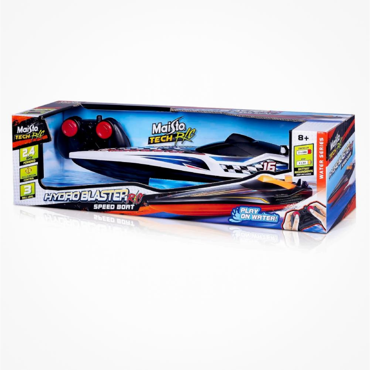 Maisto Tech R/C Hydroblaster Speed Boat 2.4GHz – Radio Control On-The-Water Toy for Ages 8+
