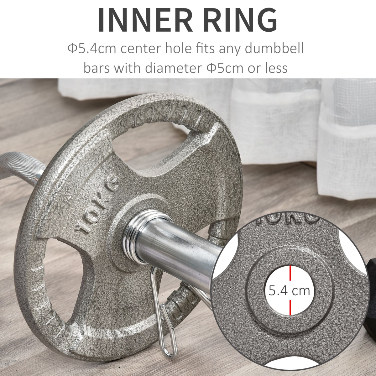 Olympic Weight Plates Set of 2 x 10kg with 2" Centre Hole & Tri-Grip – Steel Barbell Plates for Home Gym