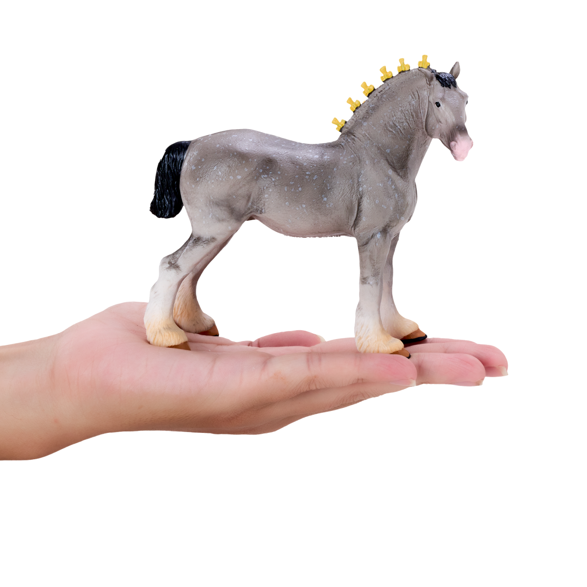 Mojo Fun Shire Horse Toy Figurine, Dapple Grey – Hand-Painted Horse Model
