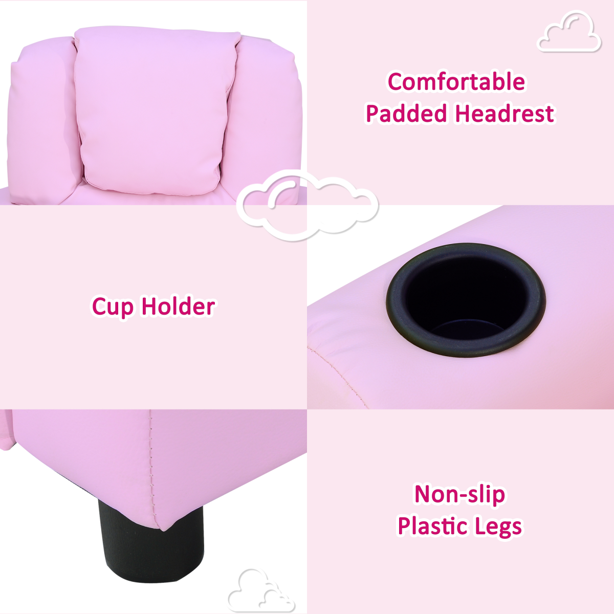 HOMCOM Kids Recliner Armchair with Footrest – Child-Size Mini Gaming Sofa for TV, Games & Reading