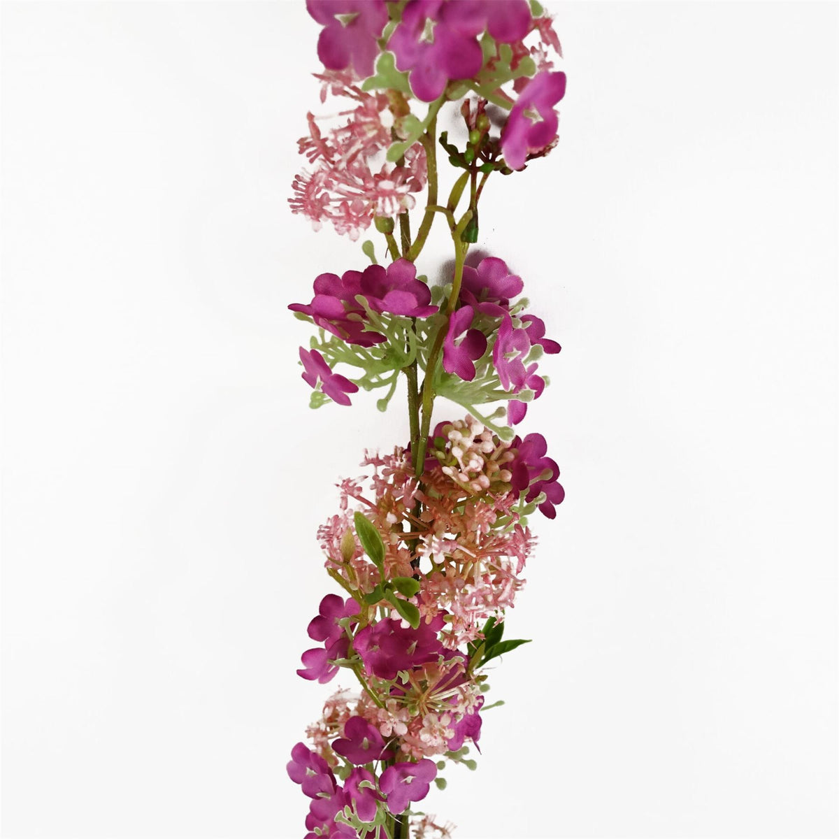 Leaf 100cm Artificial Blossom Spray Stem with Silk and Plastic Flowers – Wired Stem, Pink