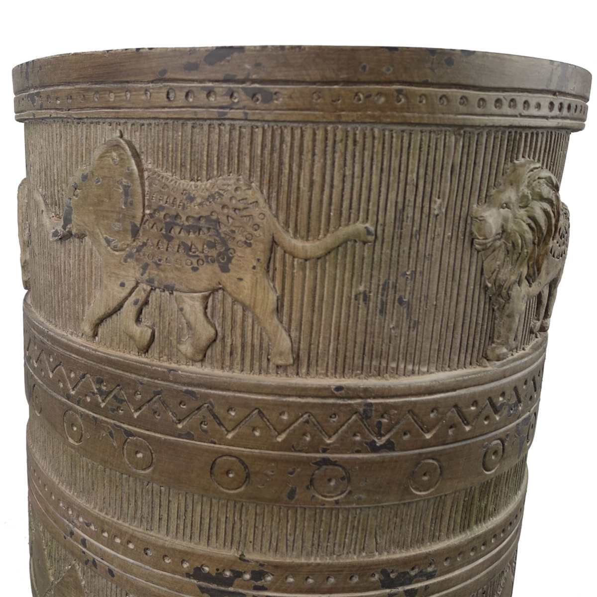 55cm Jungle Planter with Legs – Embossed Lion & Elephant