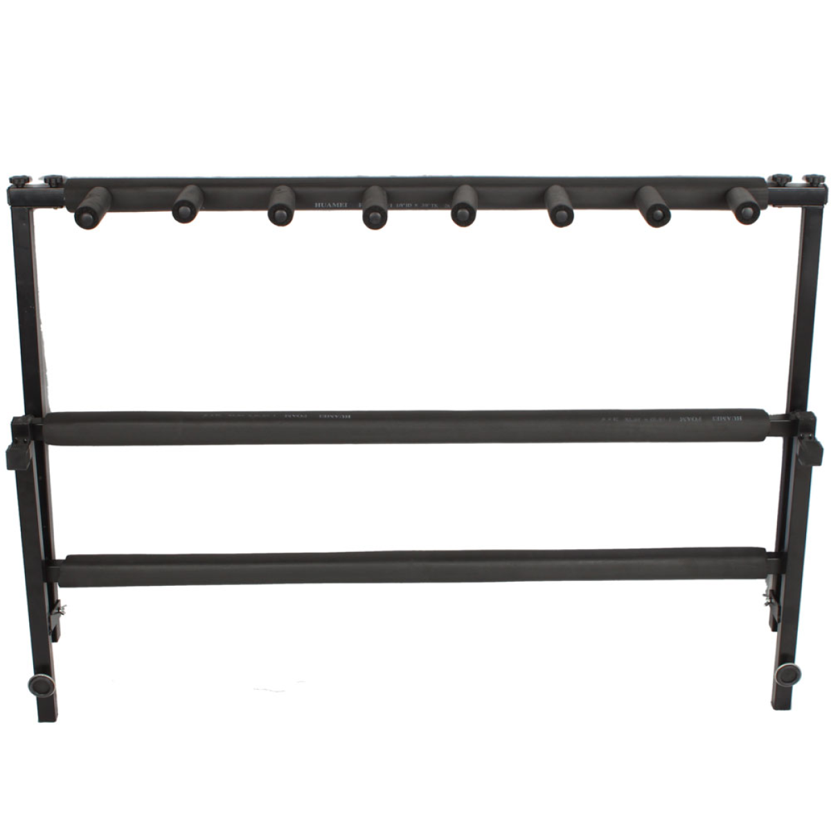Rack Style Folding Guitar Stand for 7 Guitars and Basses – Tubular Display Holder, Black