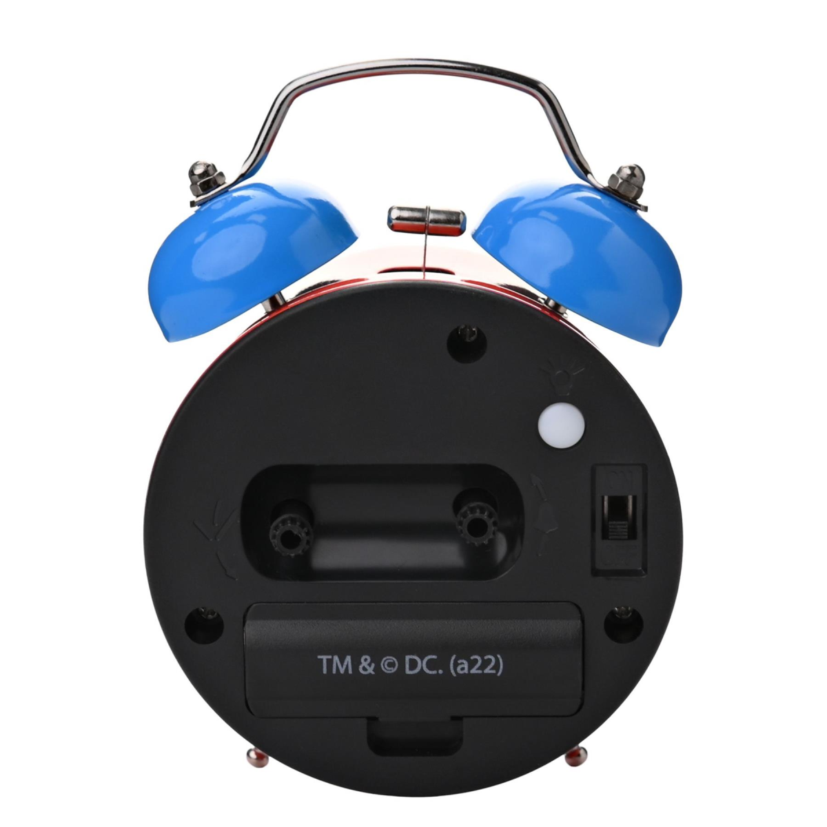 Widdop Superman Bell Alarm Clock WB100 – Red Iron Frame with Blue Bells, Kids Gift