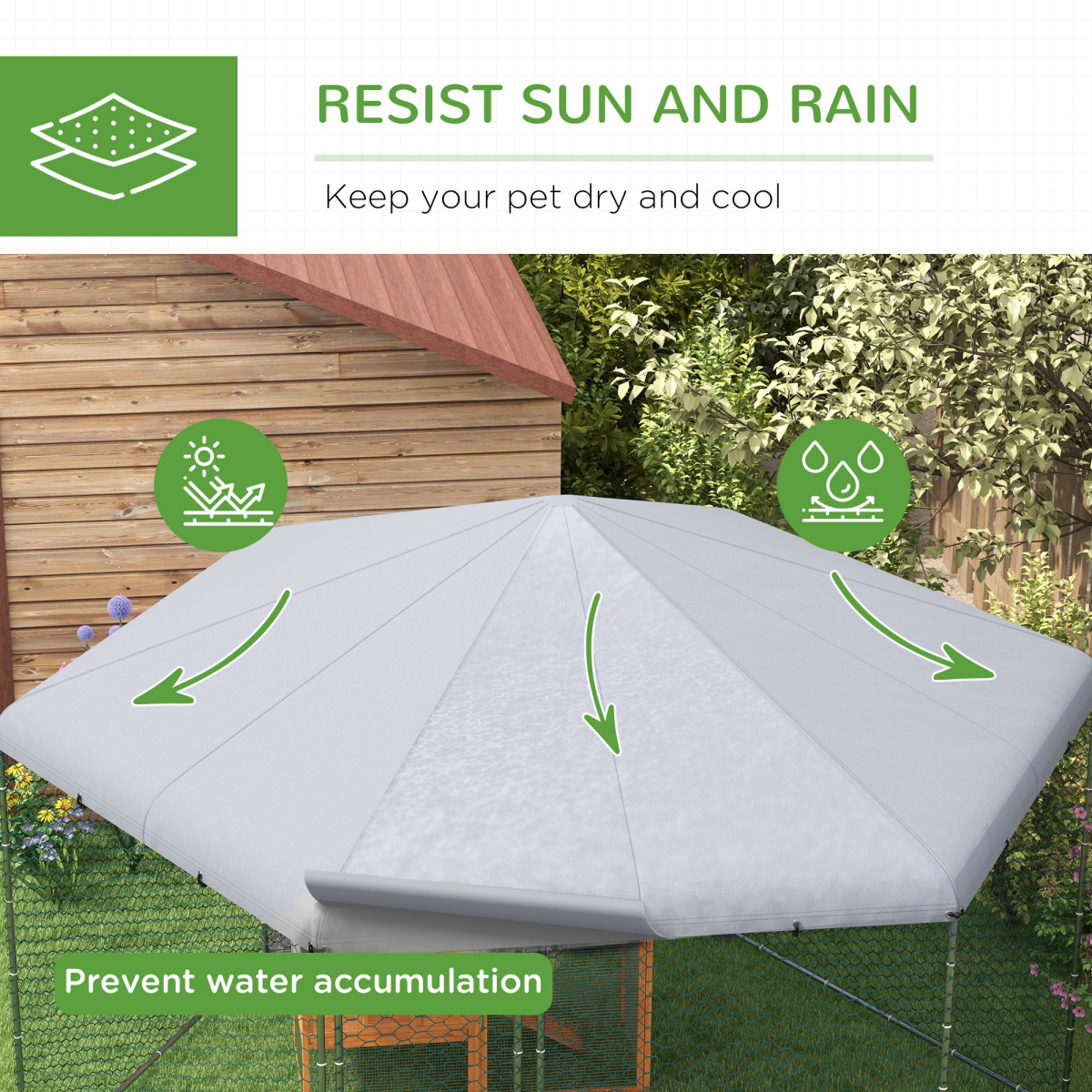 PawHut Walk-In Chicken Run with Cover – Galvanised Steel Coop for 10-15 Chickens, Ducks and Rabbits
