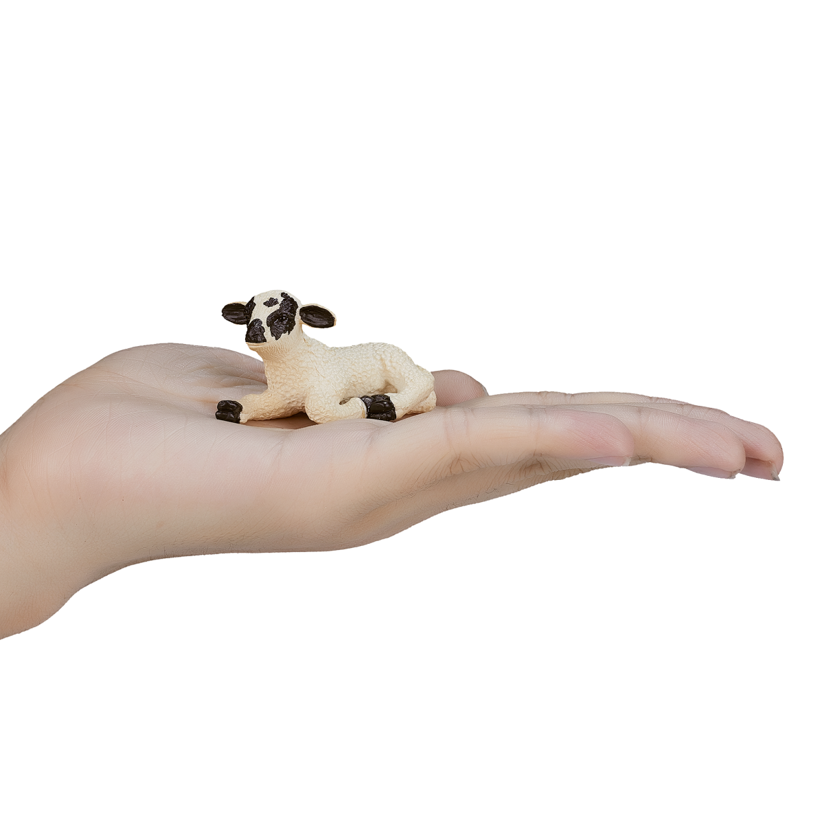 Mojo Black-Faced Lamb Lying Down Figure – Realistic Farm Animal Toy