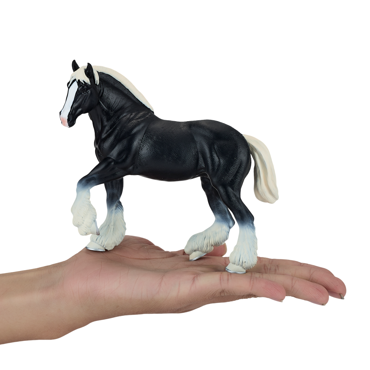 Mojo Fun Clydesdale Horse Toy Figure, Black – Hand-Painted Realistic Farm Animal Model