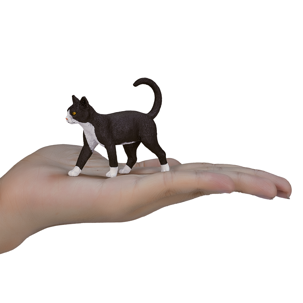 Mojo Black and White Cat Figurine – Realistic Pet Toy