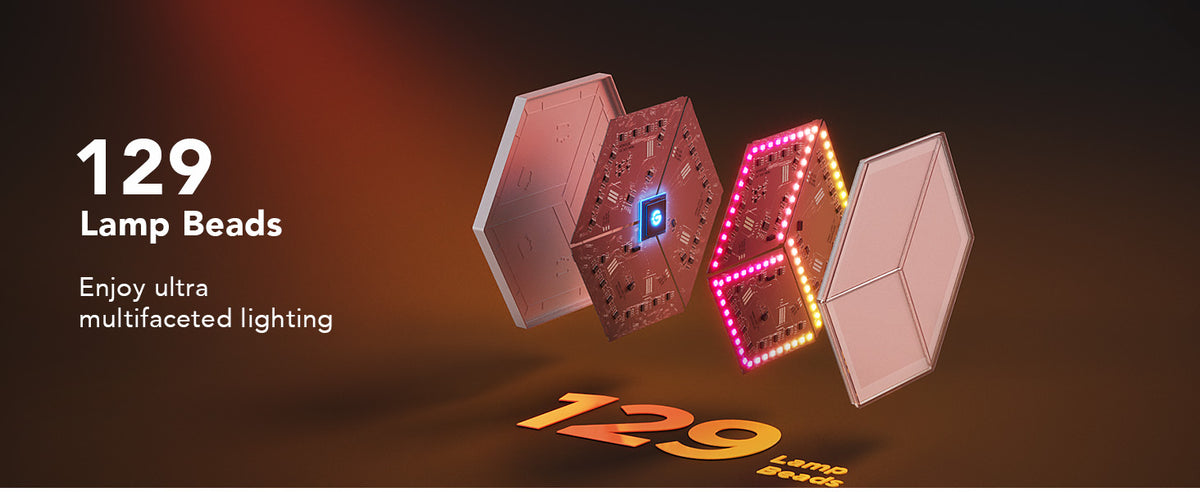 Govee H606A Hexagon LED Light Panel Extension, 1 Pack – 3D Gaming Room Decor, DreamView & Razer Chroma